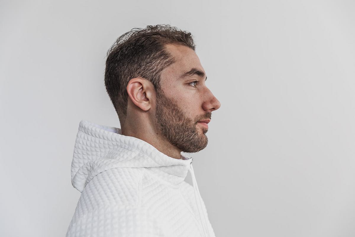 Nobull Quilted Zip-up Men's Jackets White | Australia (JQ3075)